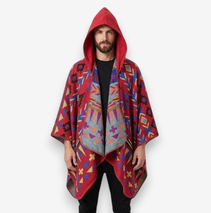 Poncho chaud homme style bohème