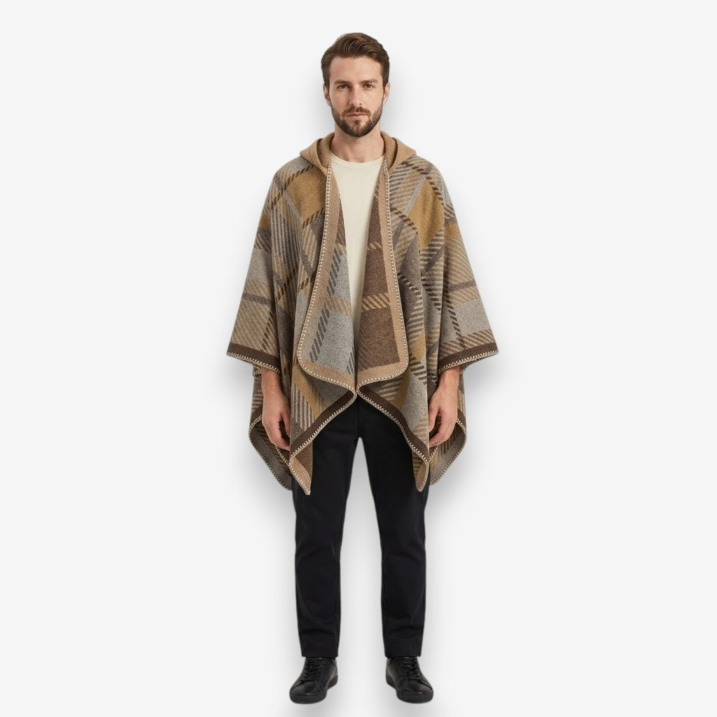 Poncho chaud homme raffiné