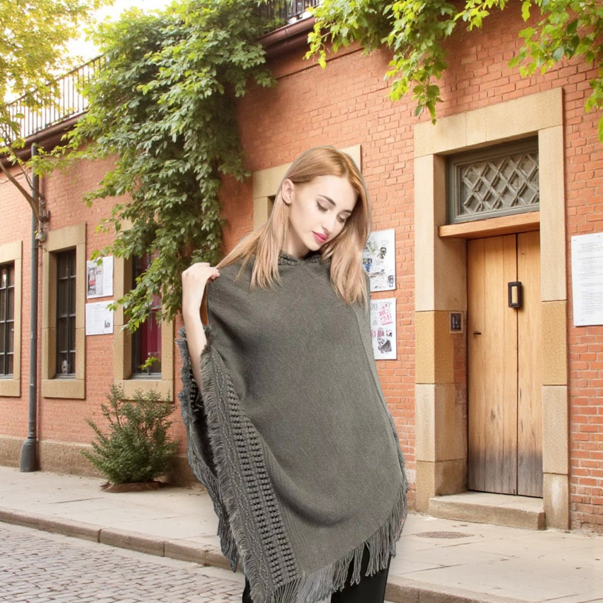 Poncho en laine femme tendance