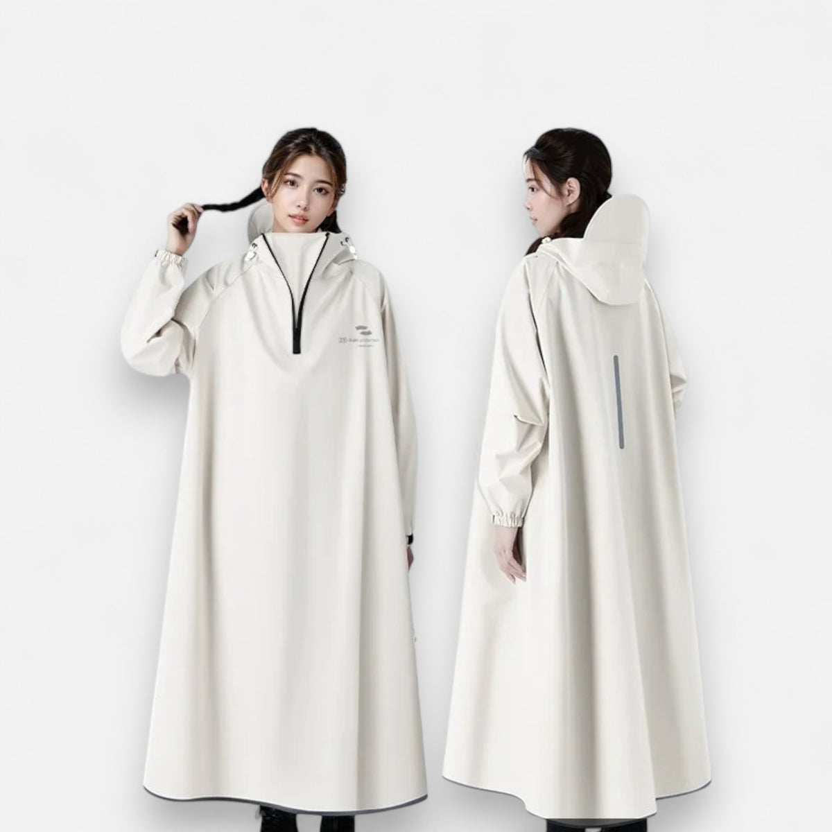 Poncho pluie femme tendance long