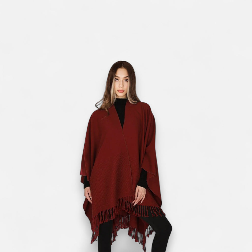 Poncho en laine femme uni tendance