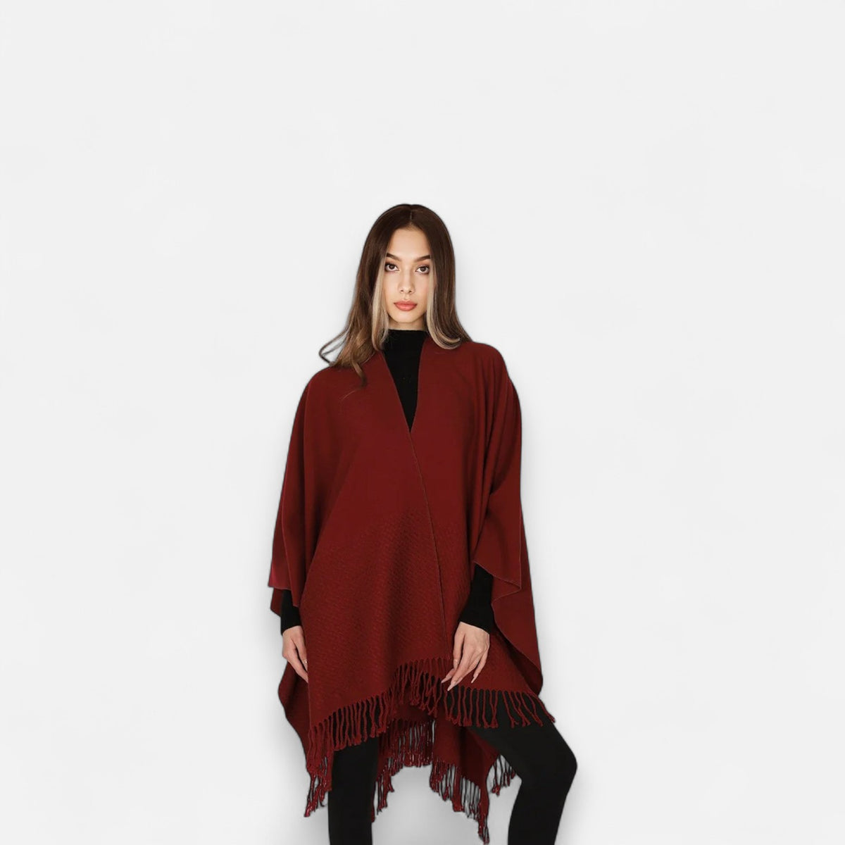 Poncho en laine femme uni tendance