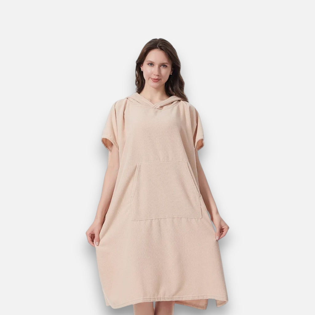 Poncho de bain femme uni