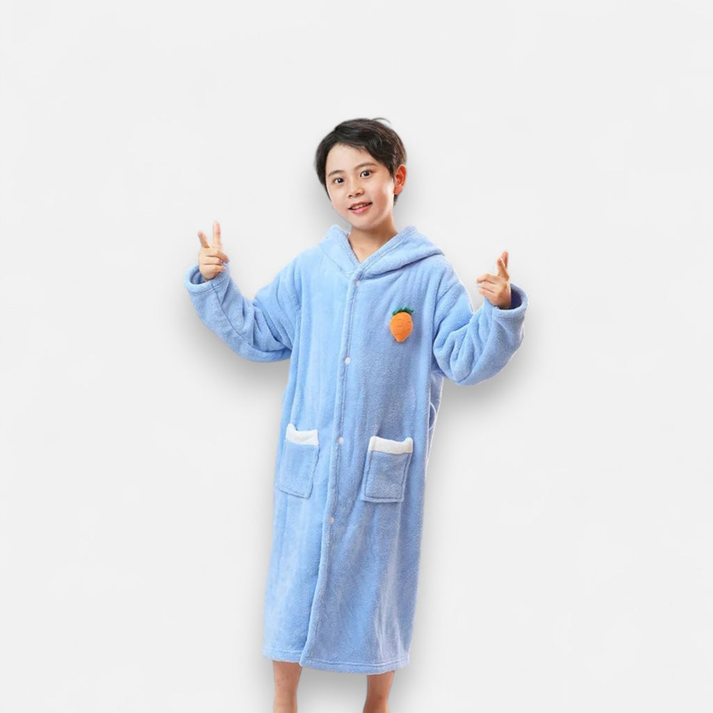 Poncho polaire enfant oreilles de lapin