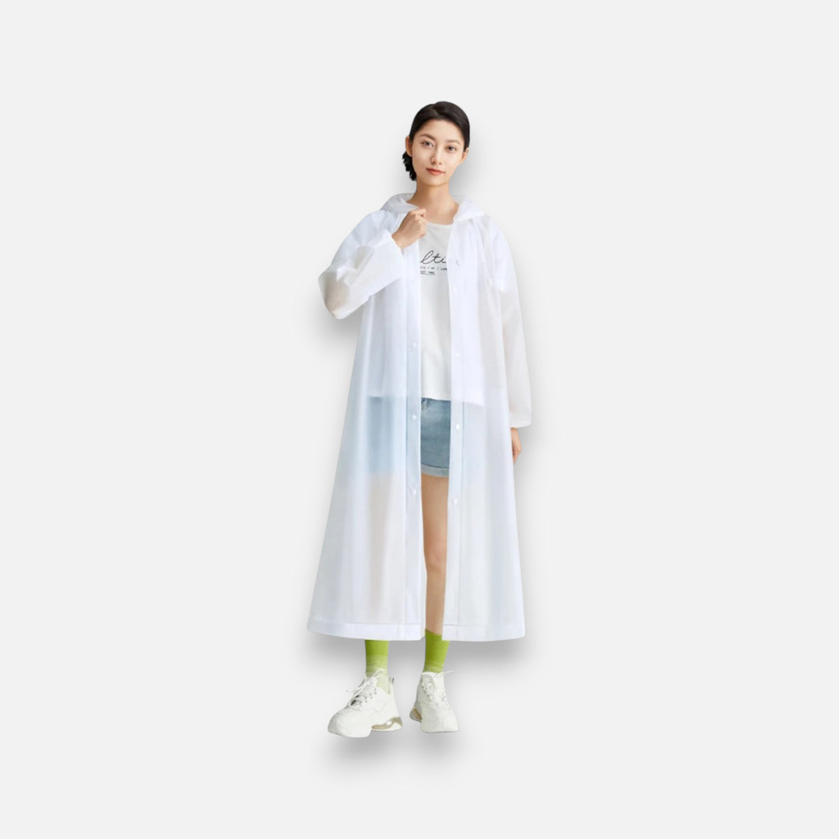 Poncho pluie femme long