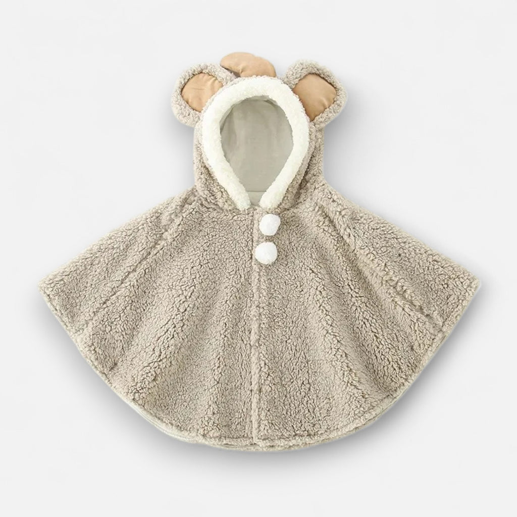 Poncho chaud bébé oreilles d’ourson