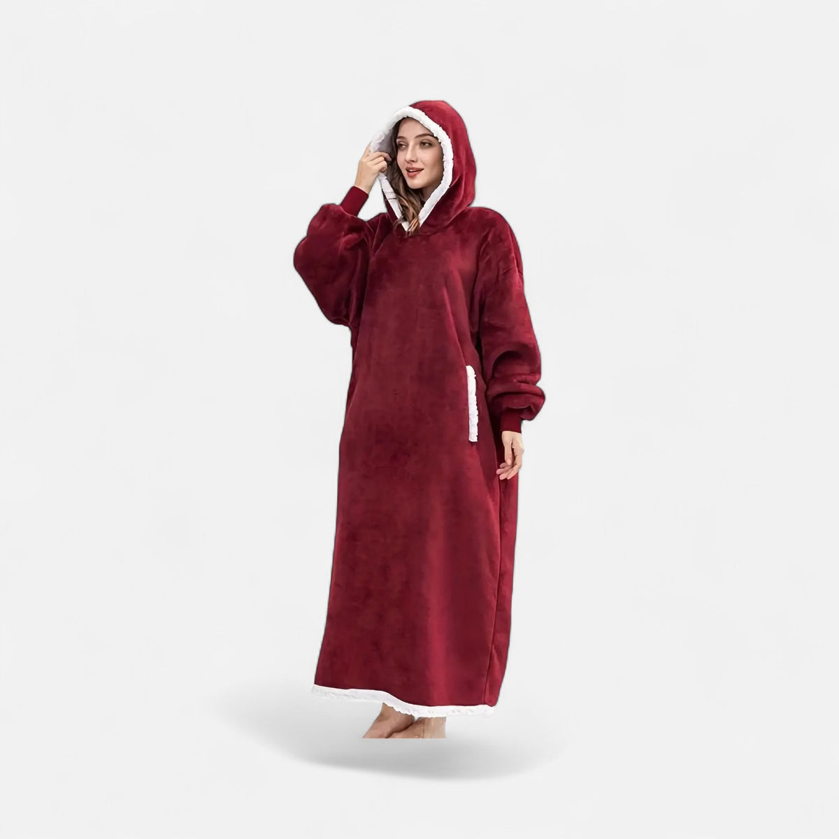 Poncho polaire femme long