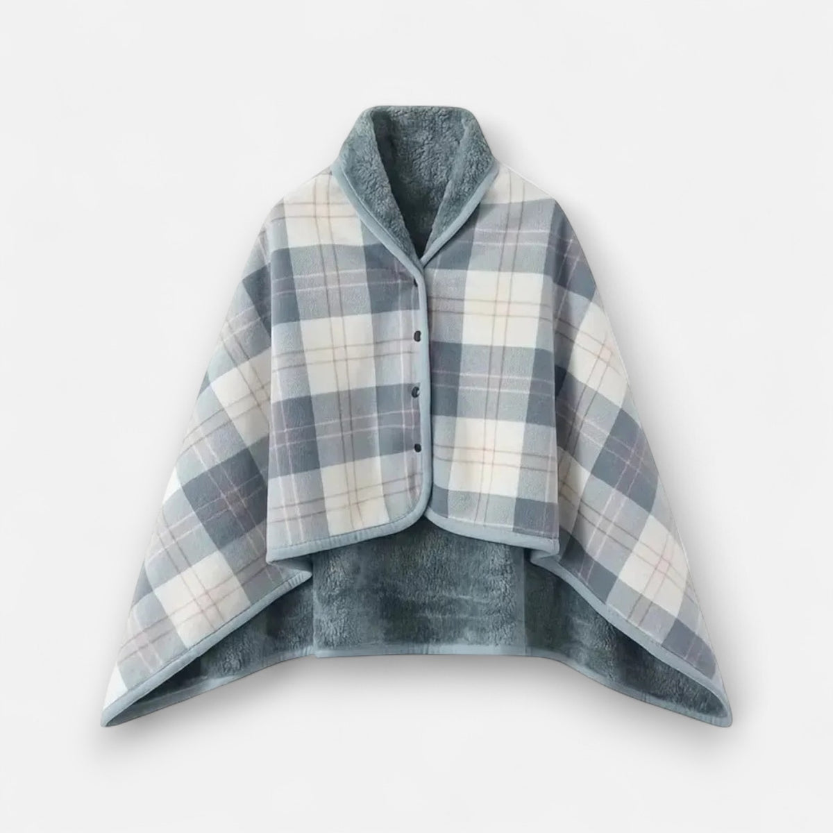 Poncho polaire femme style écossais