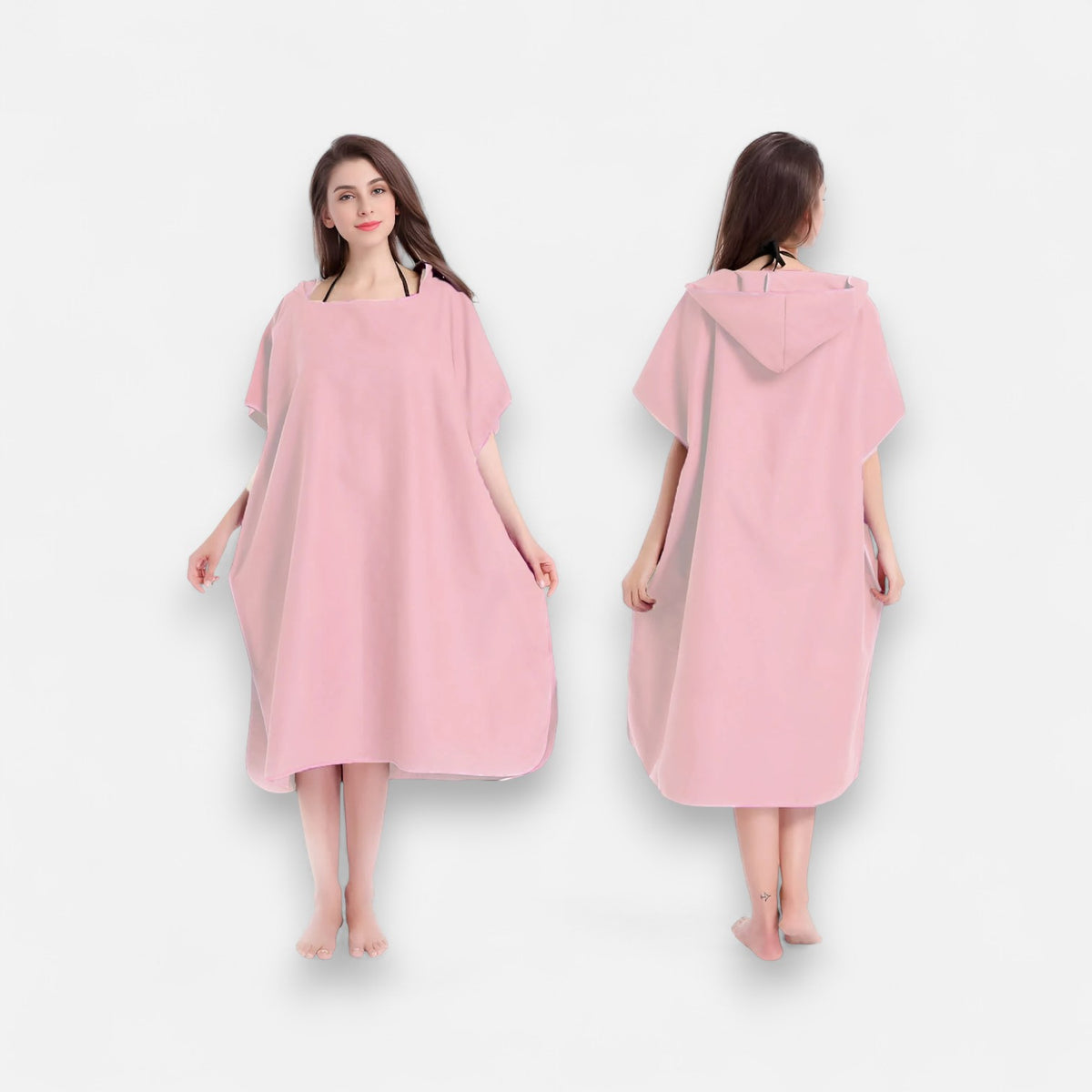 Poncho de bain femme à capuche