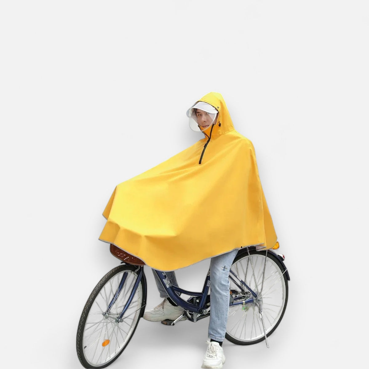 Poncho pluie homme jaune