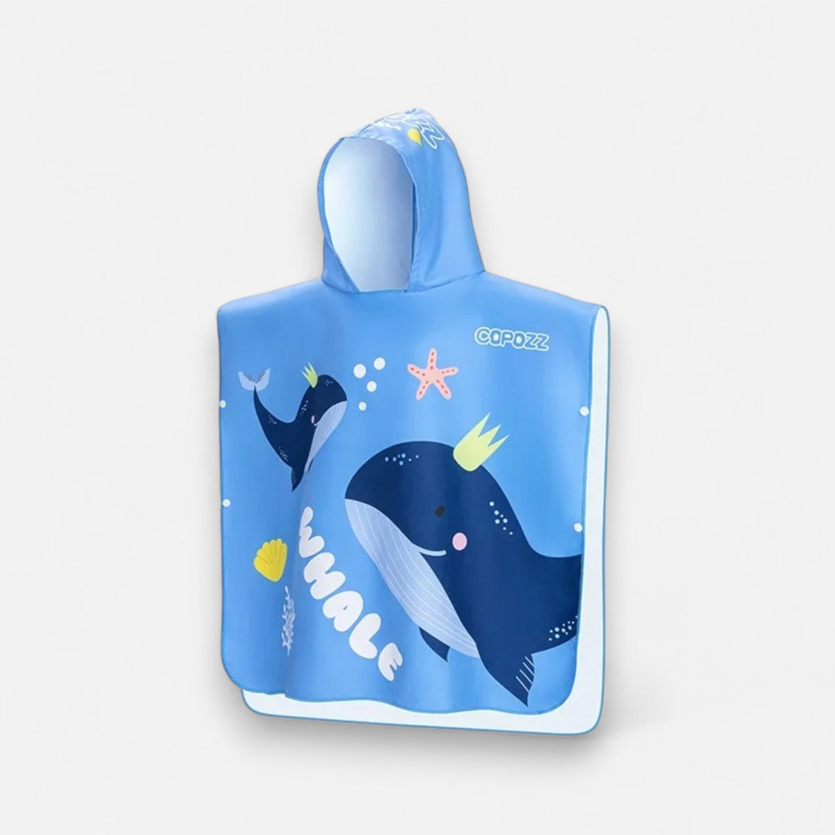 Poncho plage enfant motif baleine