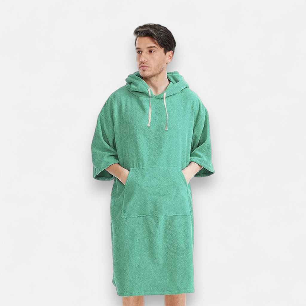Poncho de bain homme avec poche