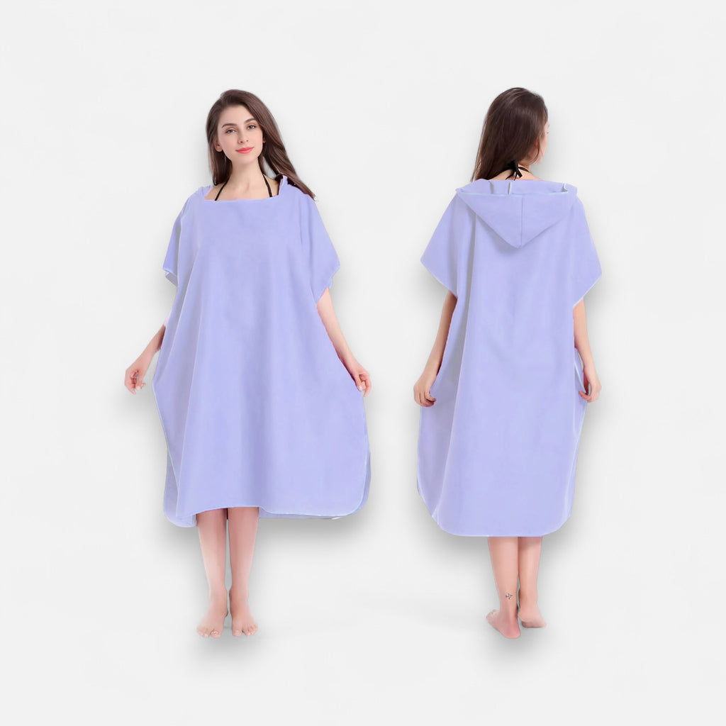 Poncho de bain femme à capuche