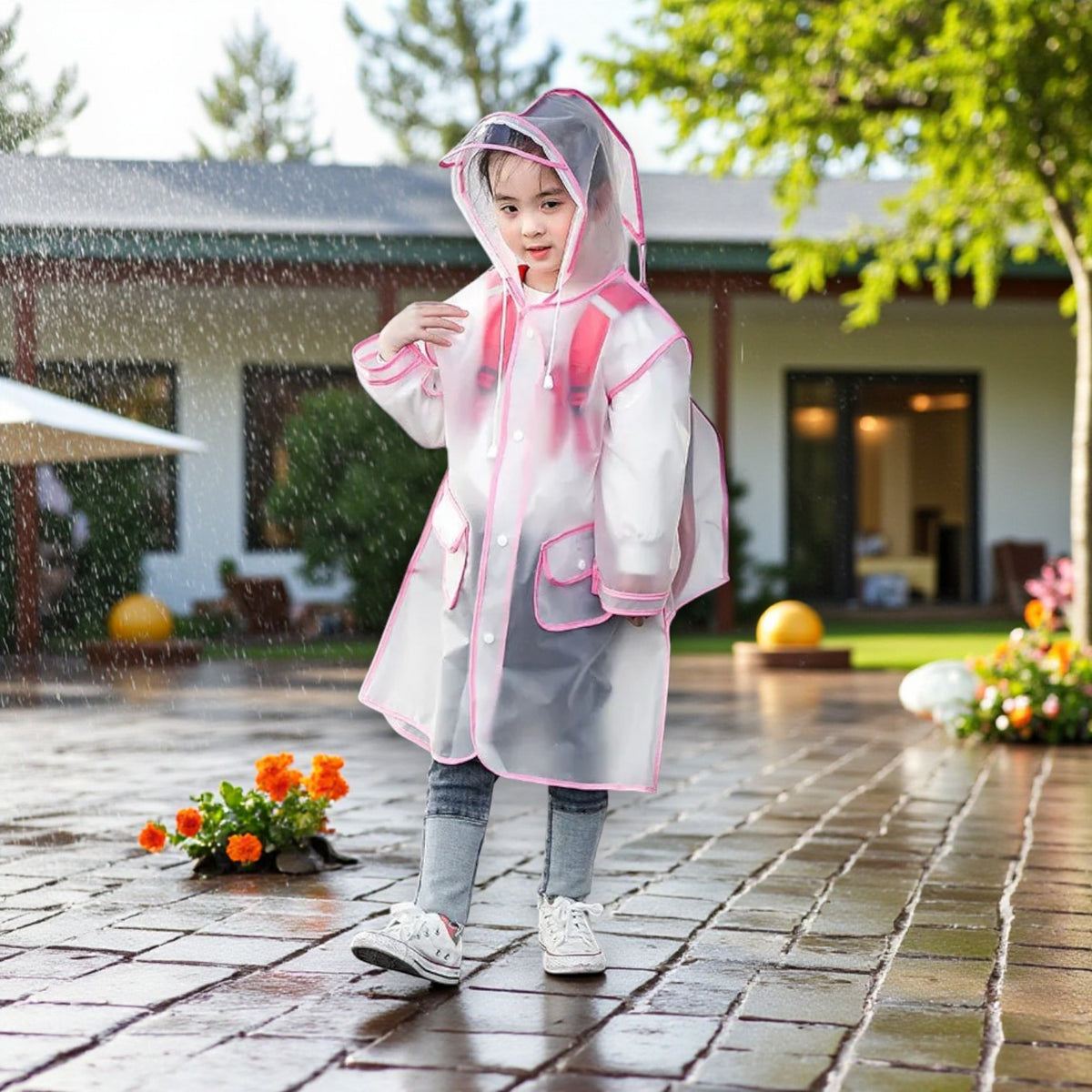 Poncho pluie enfant transparent