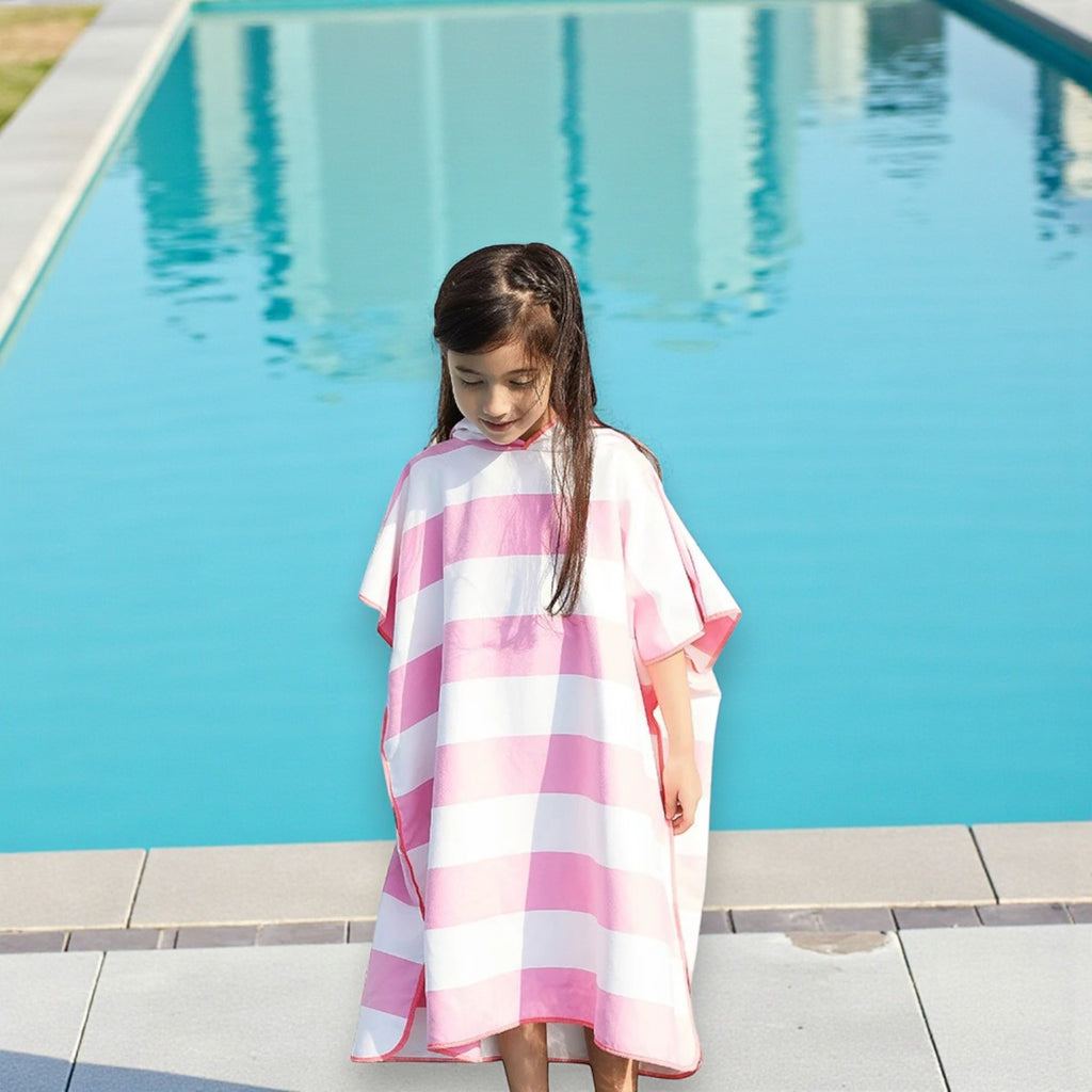 Poncho de bain enfant à rayures