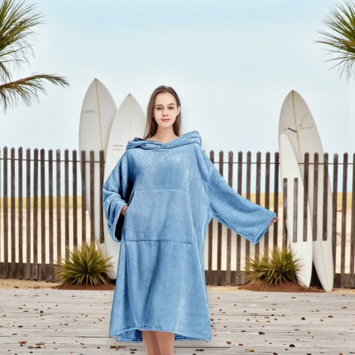 Poncho surf femme avec capuche