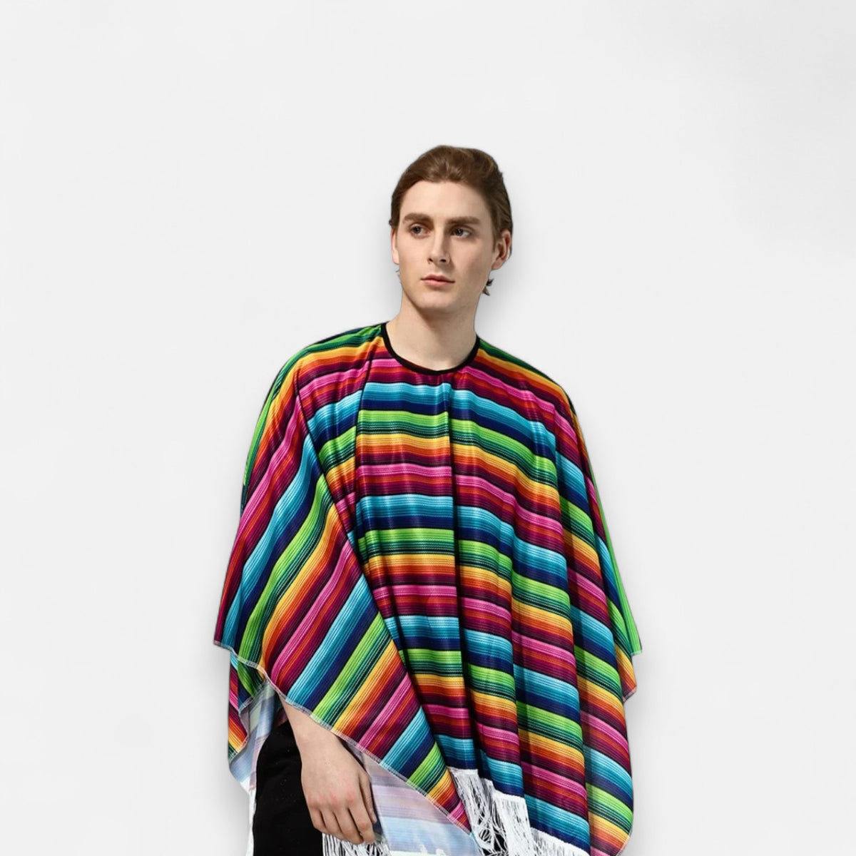 Poncho mexicain à rayures