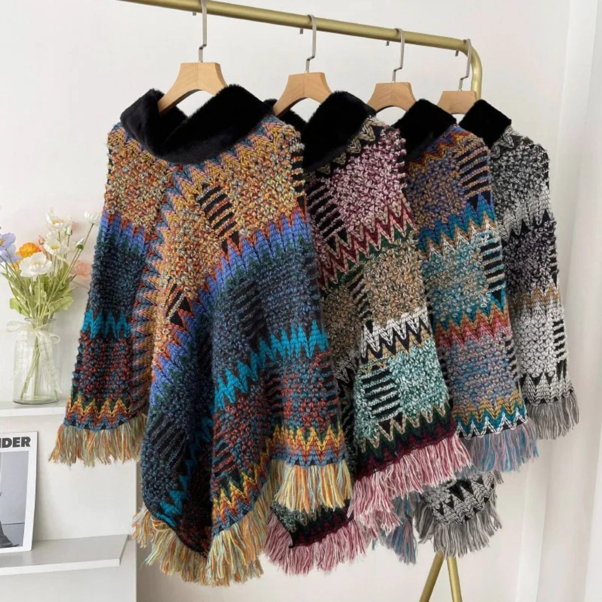 Poncho mexicain en laine