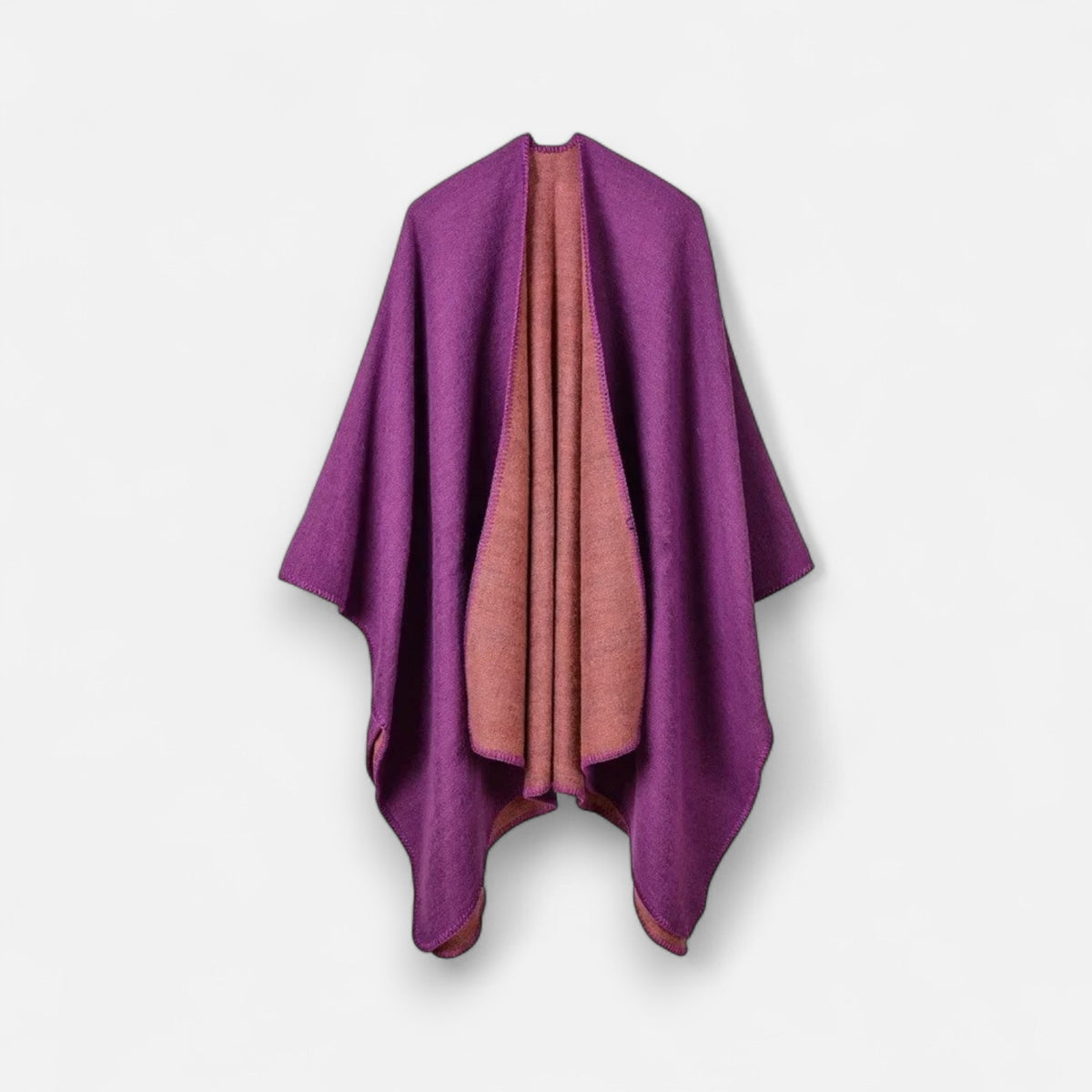 Poncho en laine femme classique