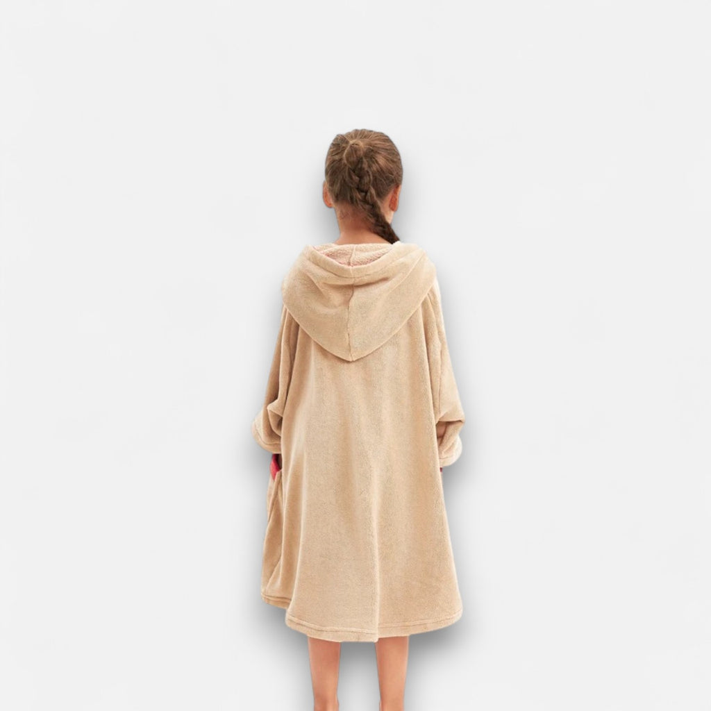 Poncho de bain enfant polaire avec poches