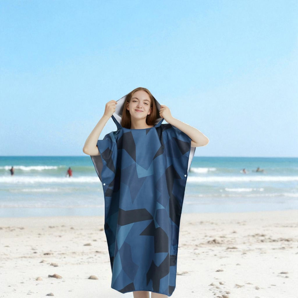 Poncho surf femme imprimé géométrique