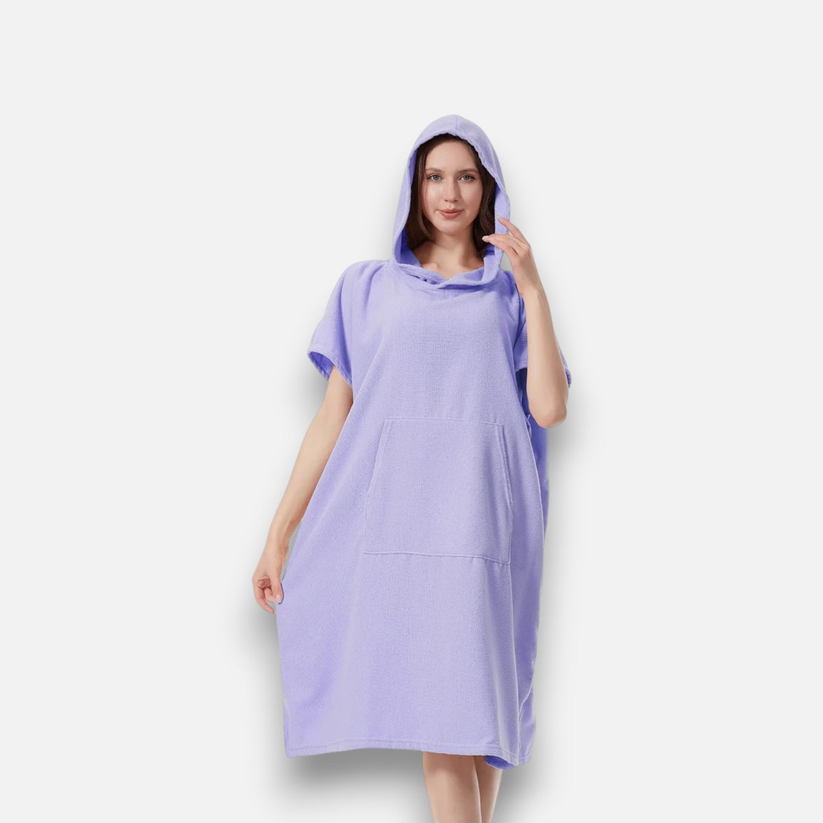 Poncho de bain femme uni