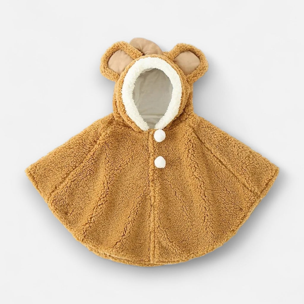 Poncho chaud bébé oreilles d’ourson