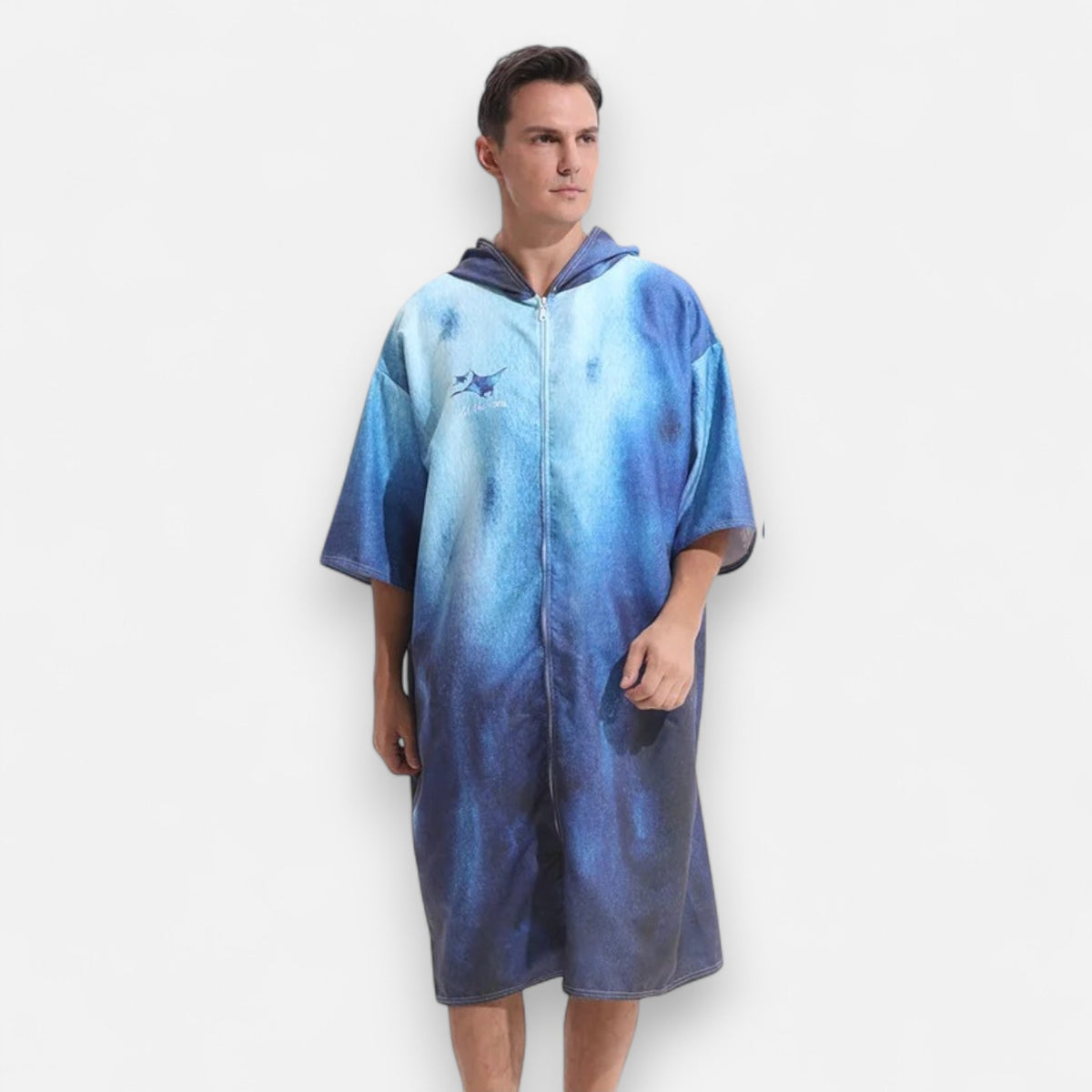 Poncho de bain raie