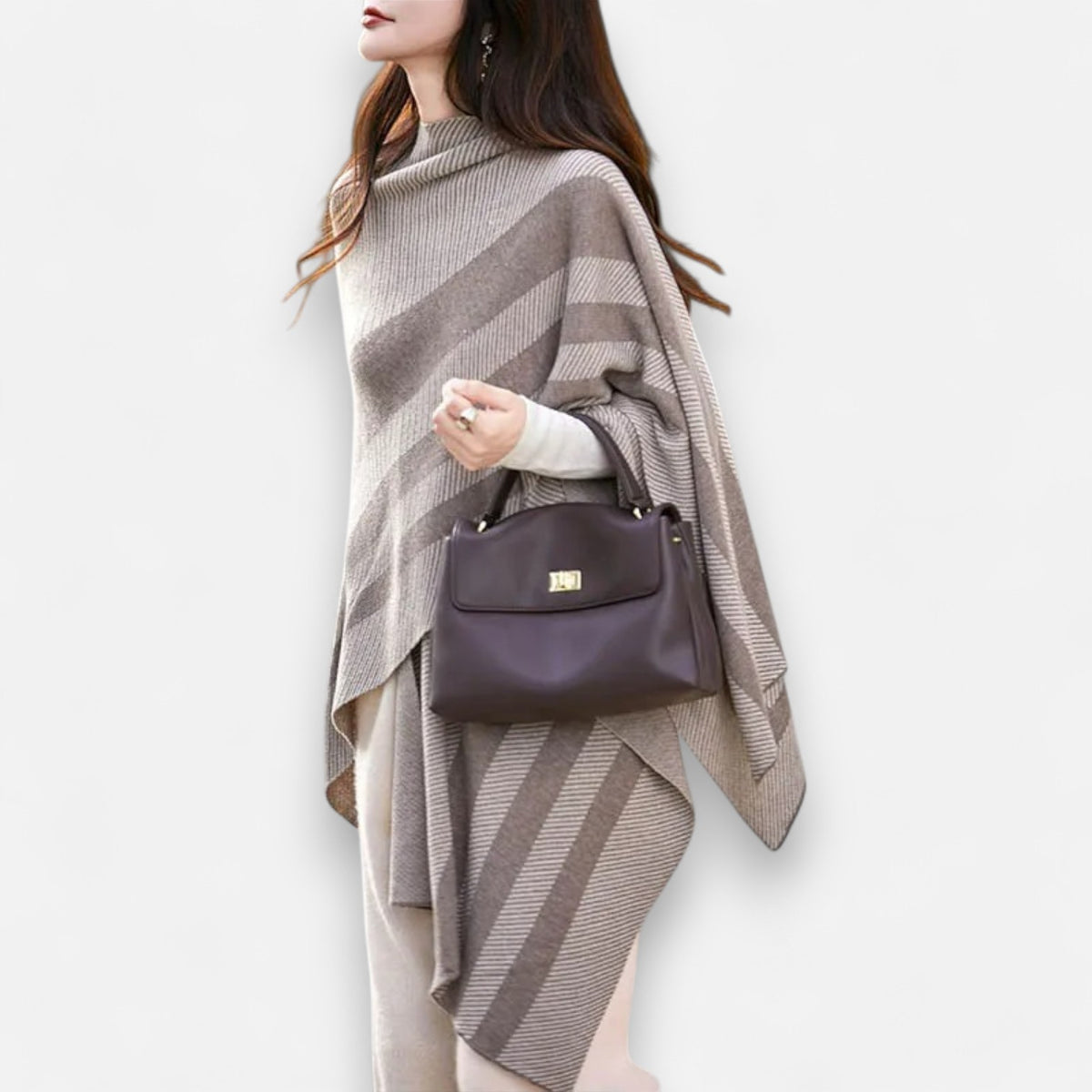 Poncho en laine femme élégant