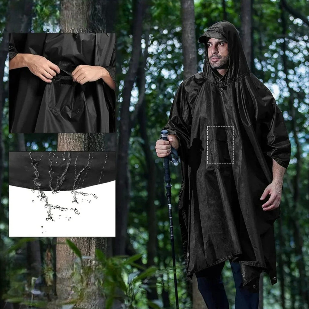 Poncho pluie homme pliable et portable