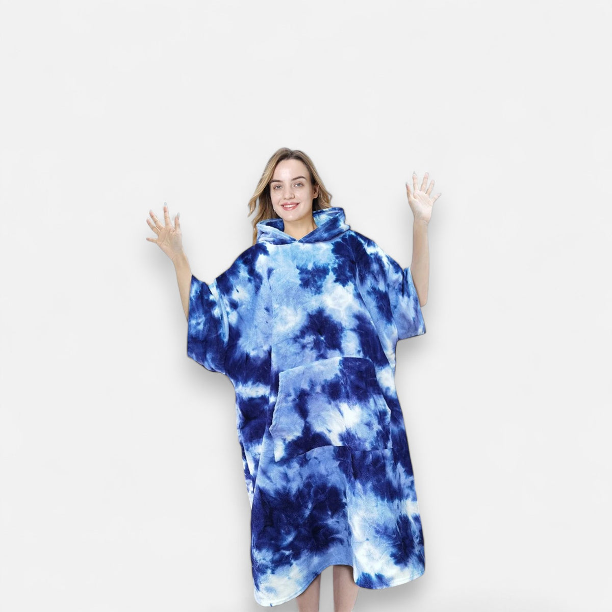 Poncho de surf femme bleu