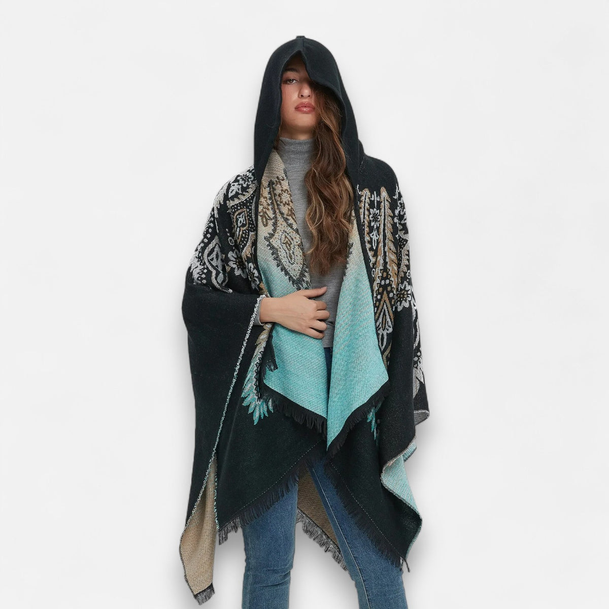 Poncho mexicain femme