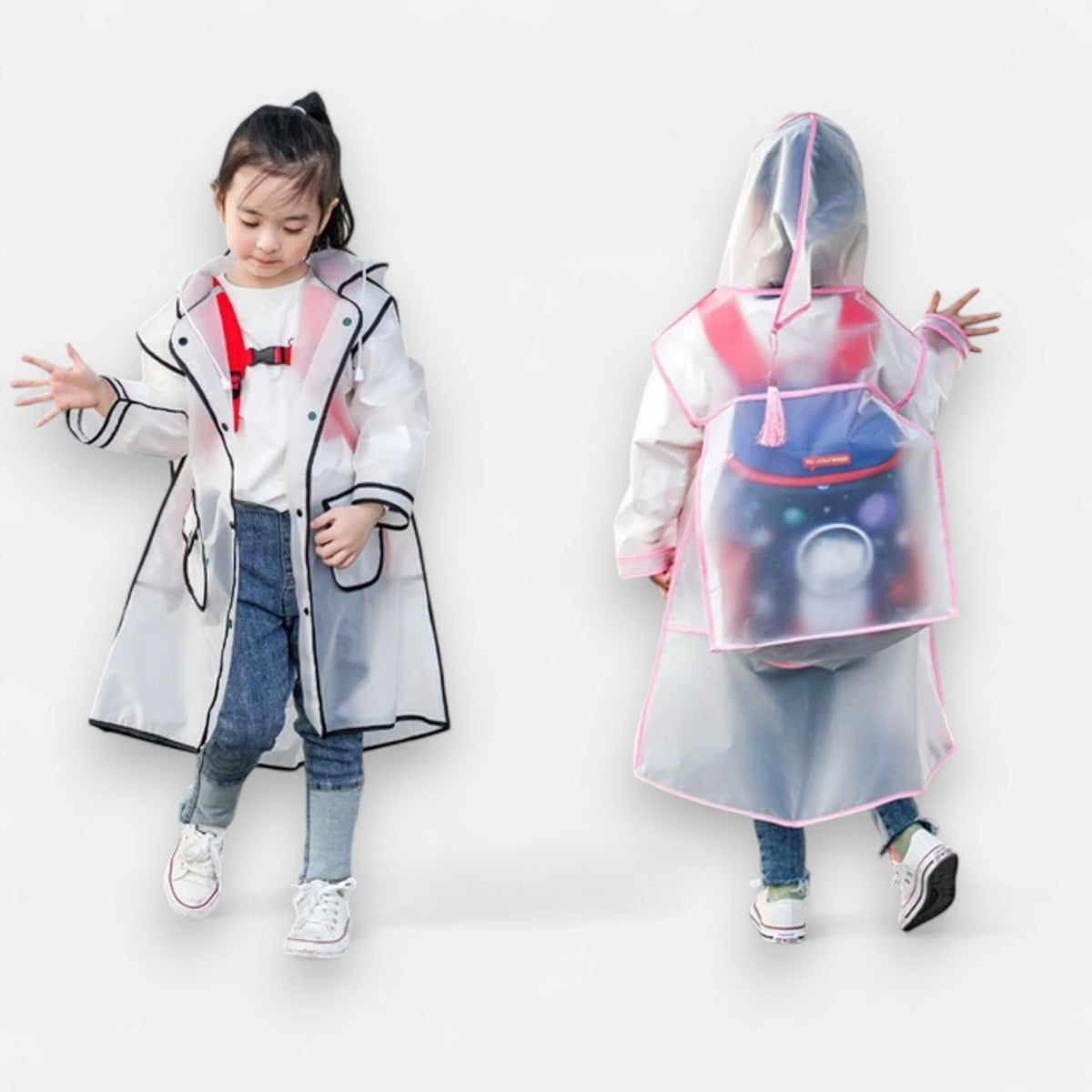 Poncho pluie enfant transparent