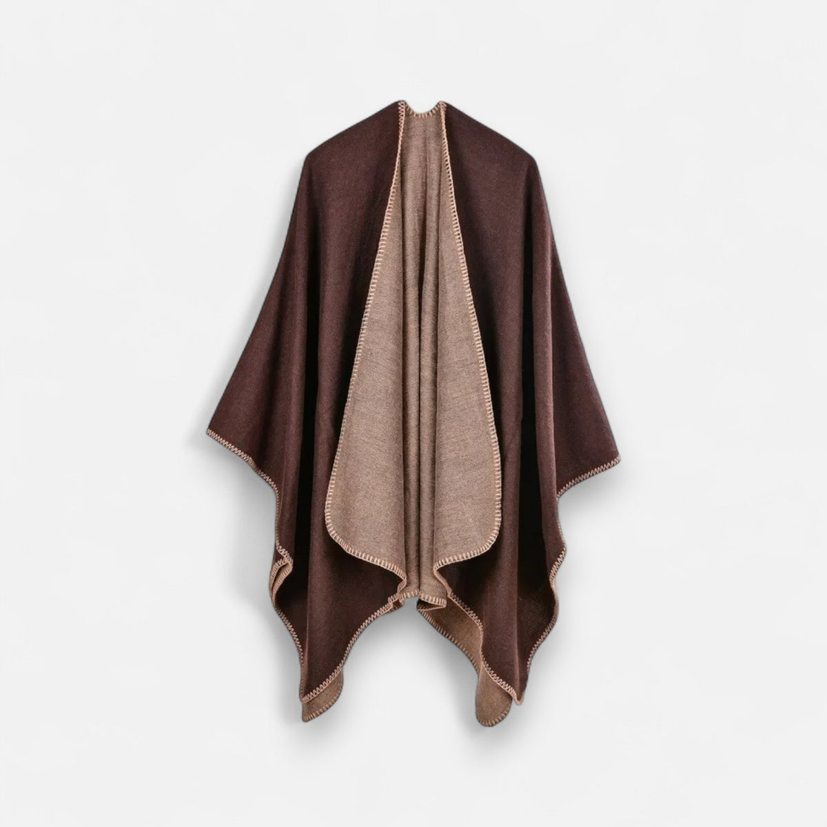 Poncho en laine femme classique