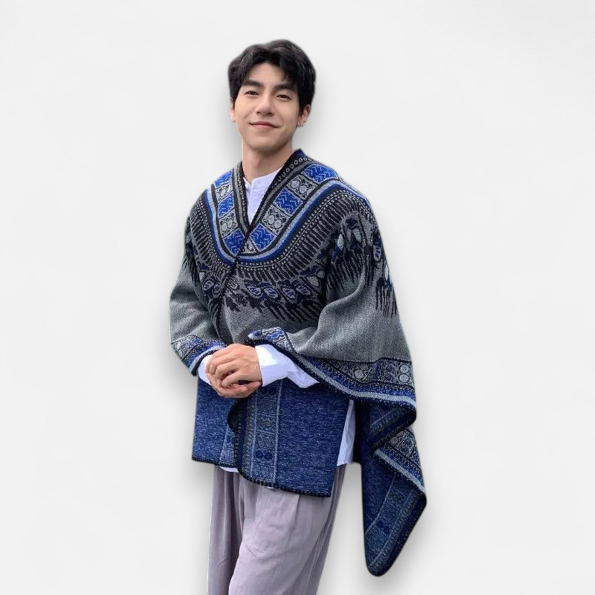 Poncho chaud homme élégant