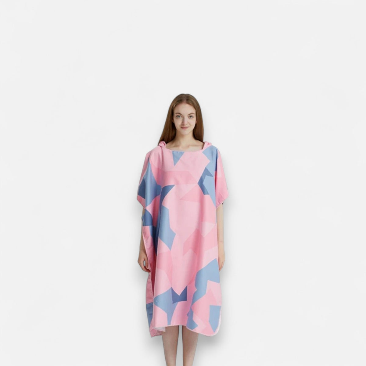 Poncho surf femme imprimé géométrique