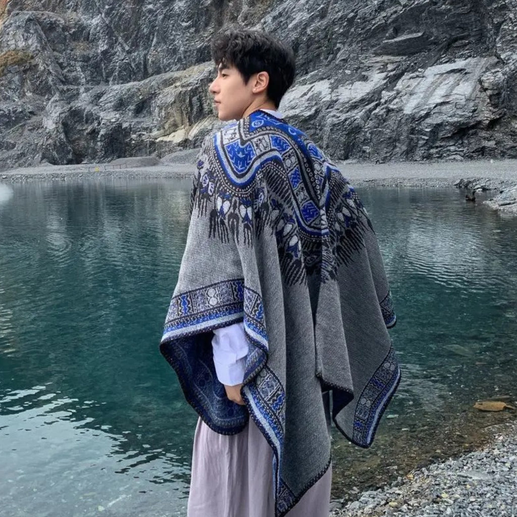 Poncho chaud homme élégant