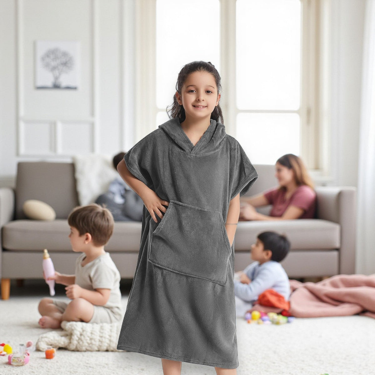 Poncho polaire enfant cocooning