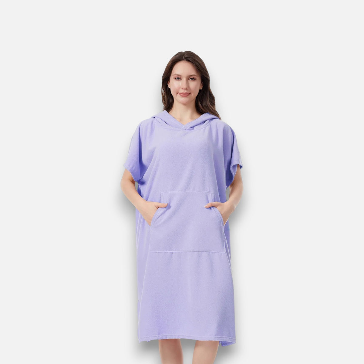 Poncho de bain femme uni