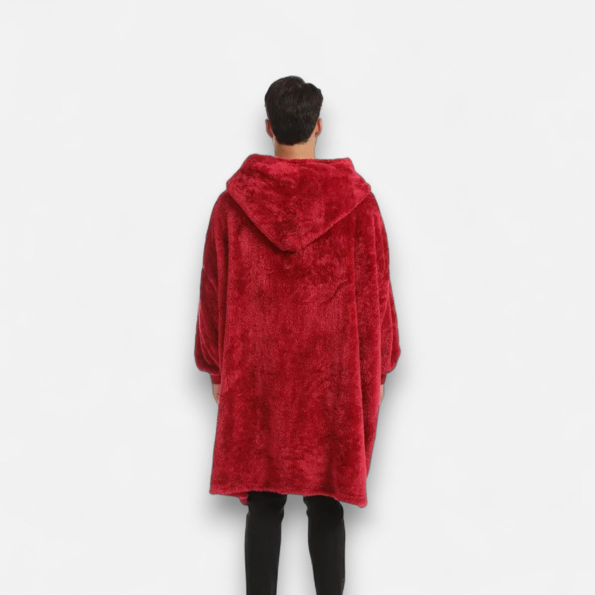 Poncho polaire homme rouge