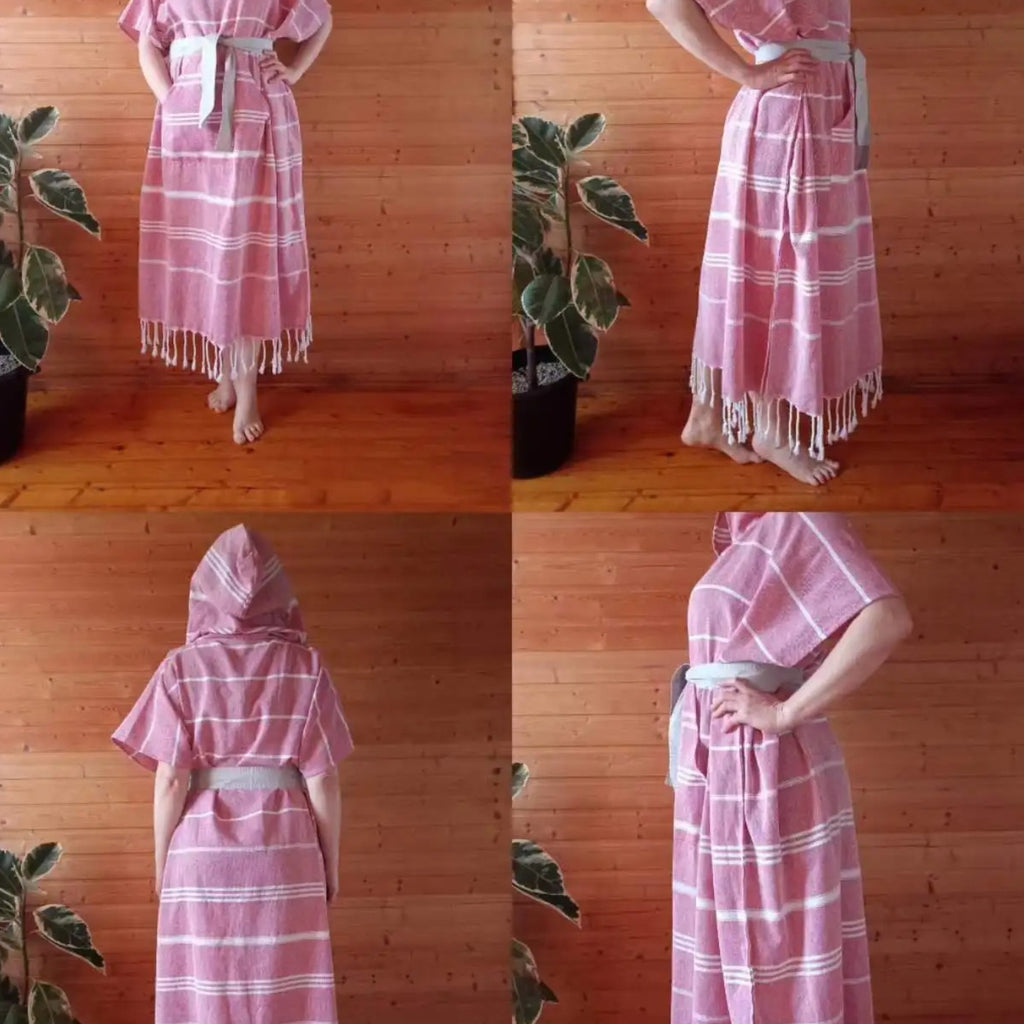 Poncho surf femme à rayures