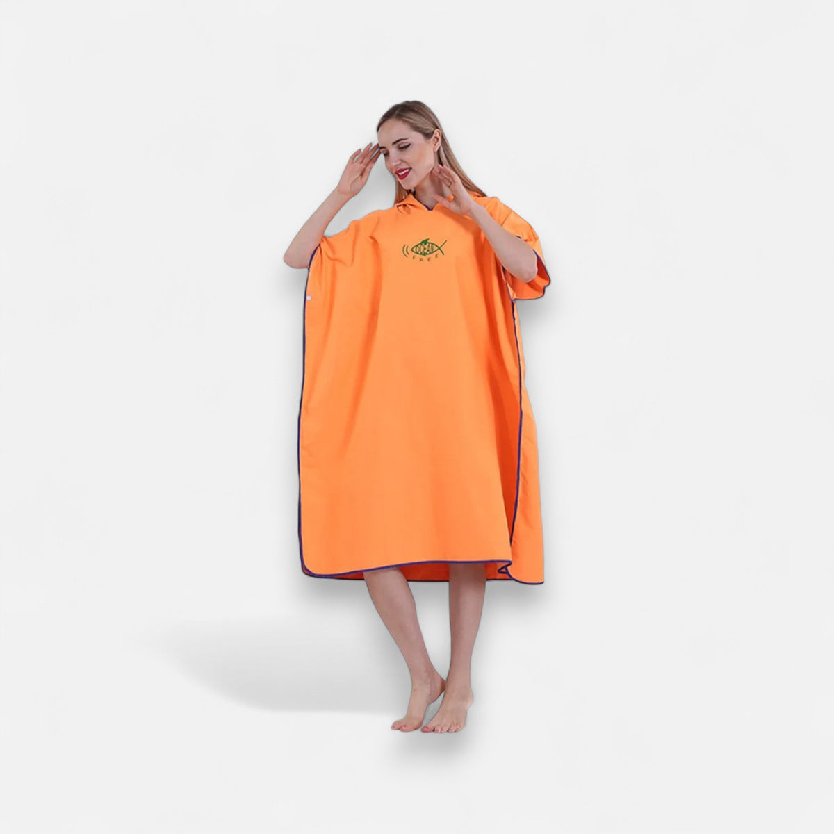 Poncho de bain femme motif poisson