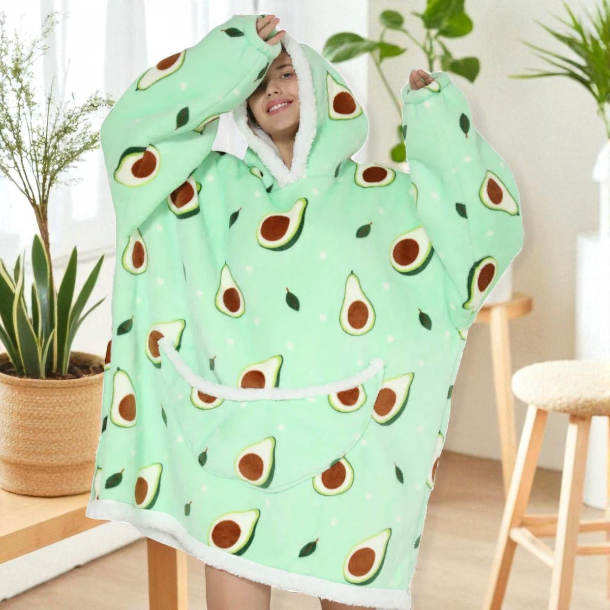 Poncho polaire femme avocat