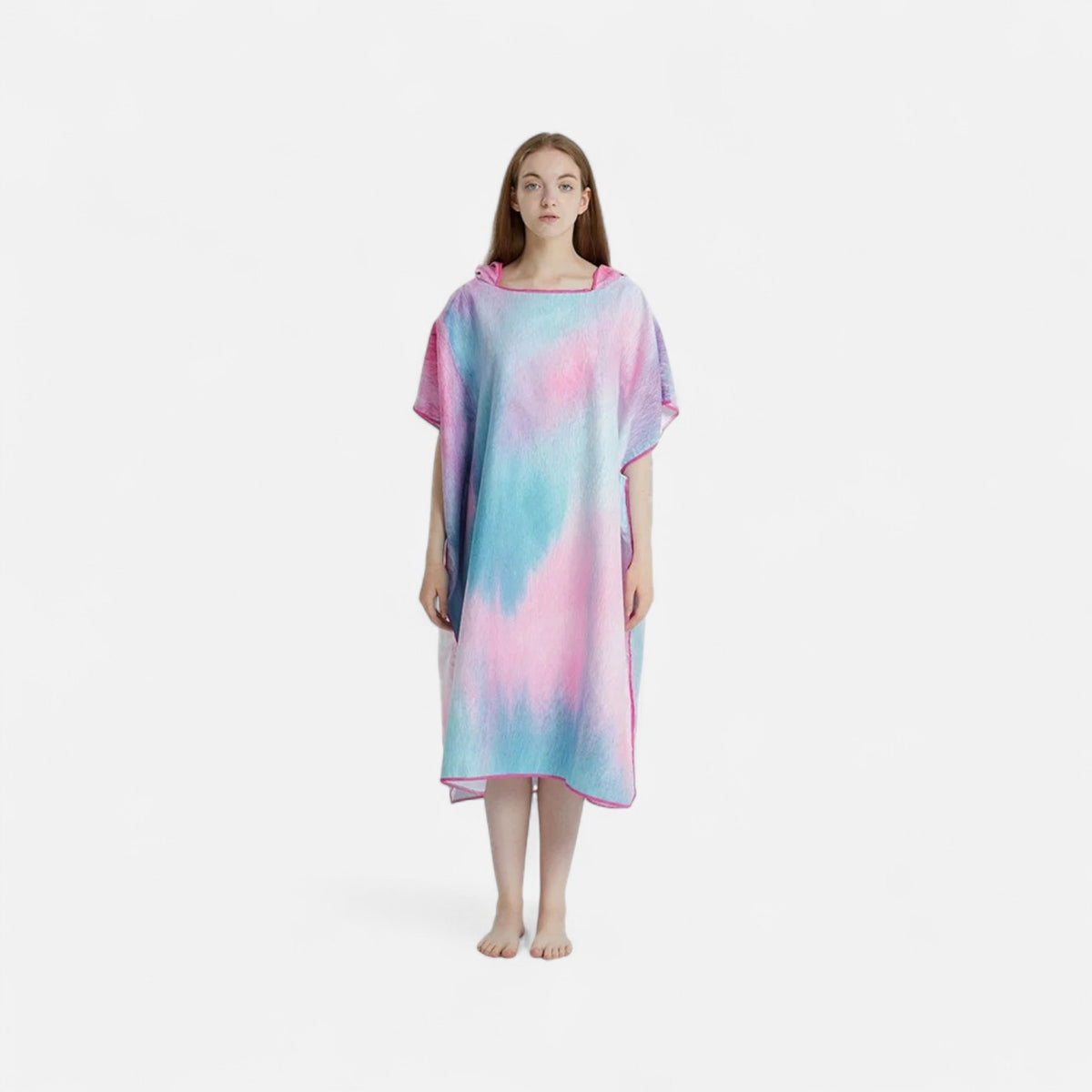 Poncho de bain femme tie-dye pastel