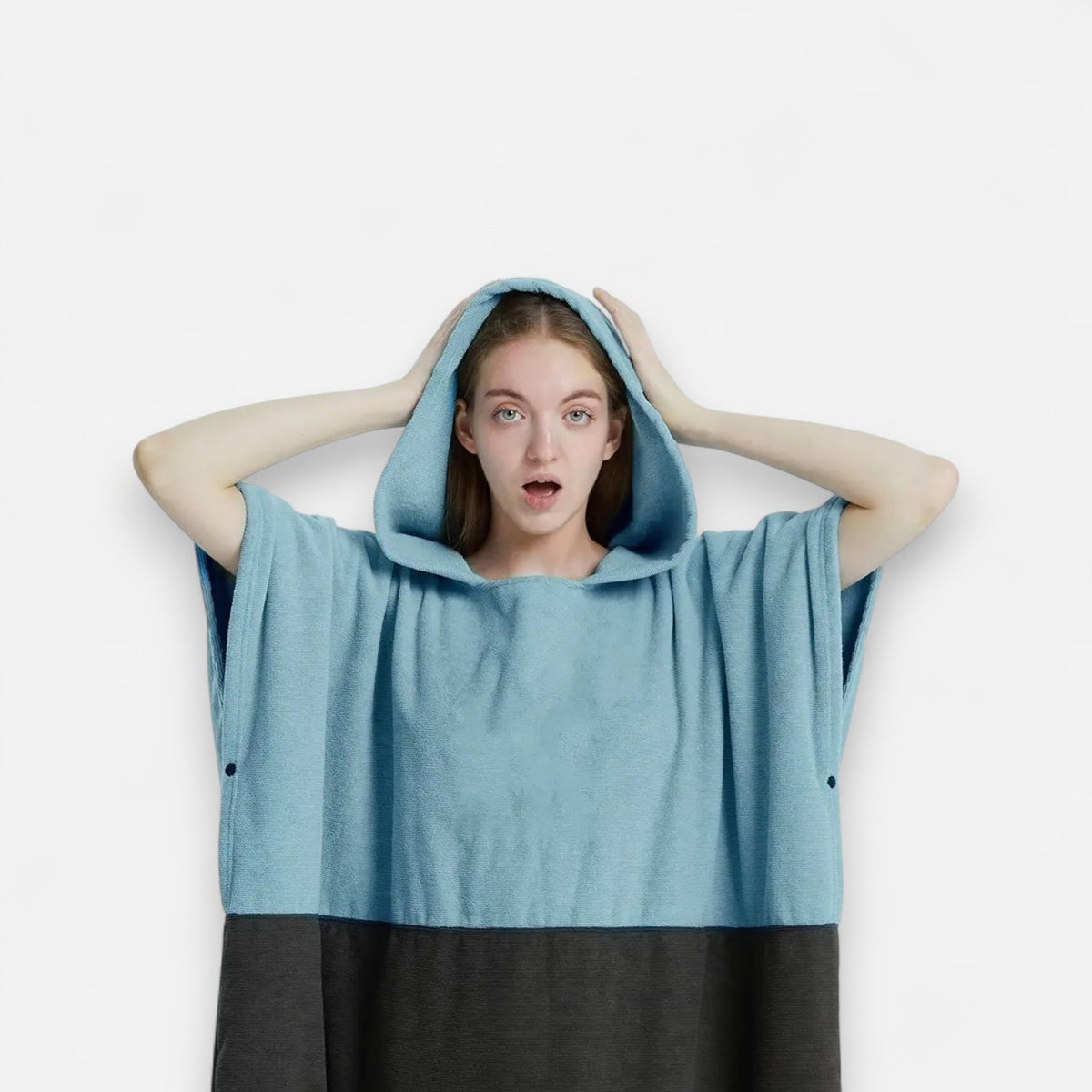 Poncho de bain femme bicolore