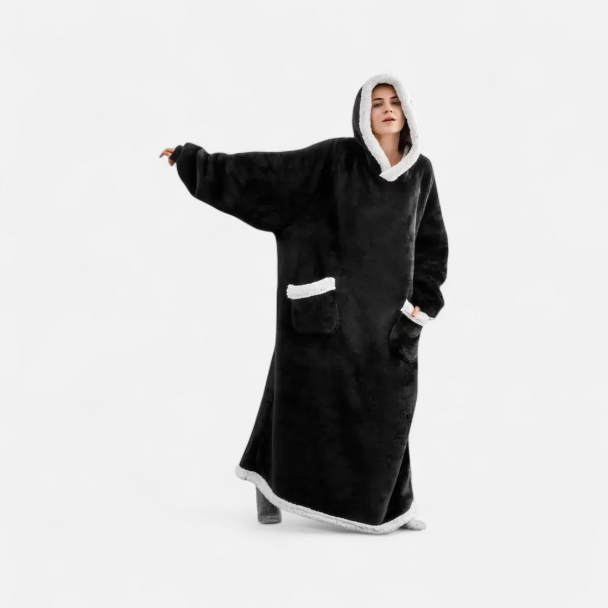 Poncho polaire femme long