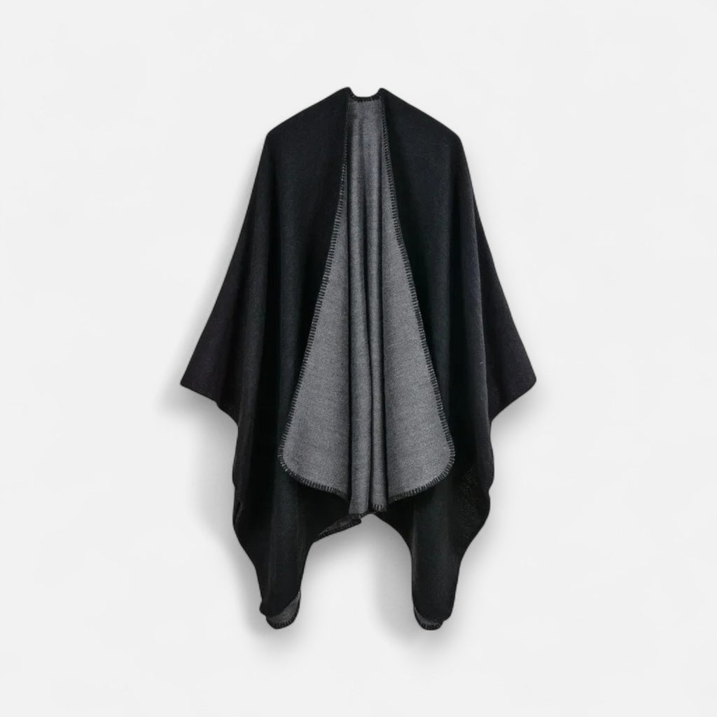 Poncho en laine femme classique