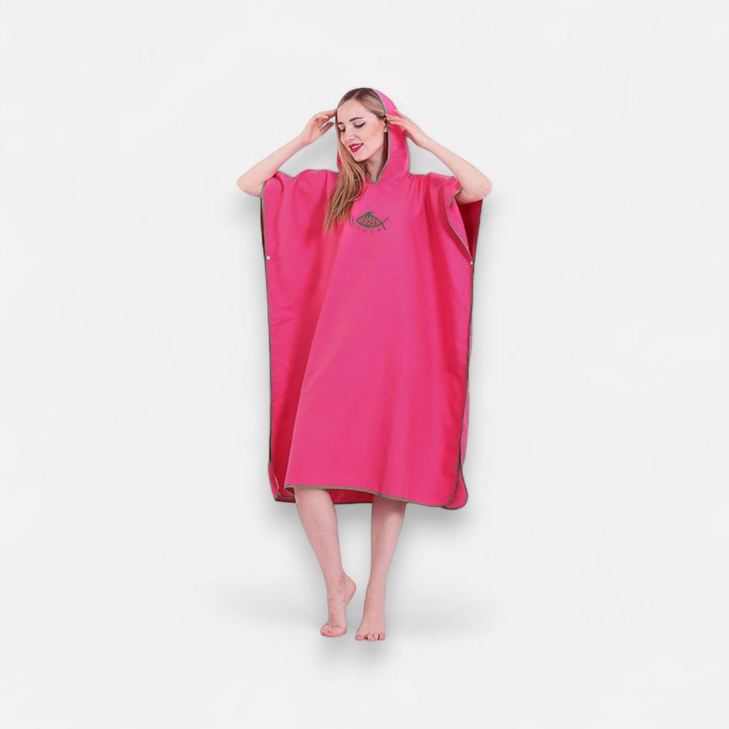 Poncho de bain femme motif poisson