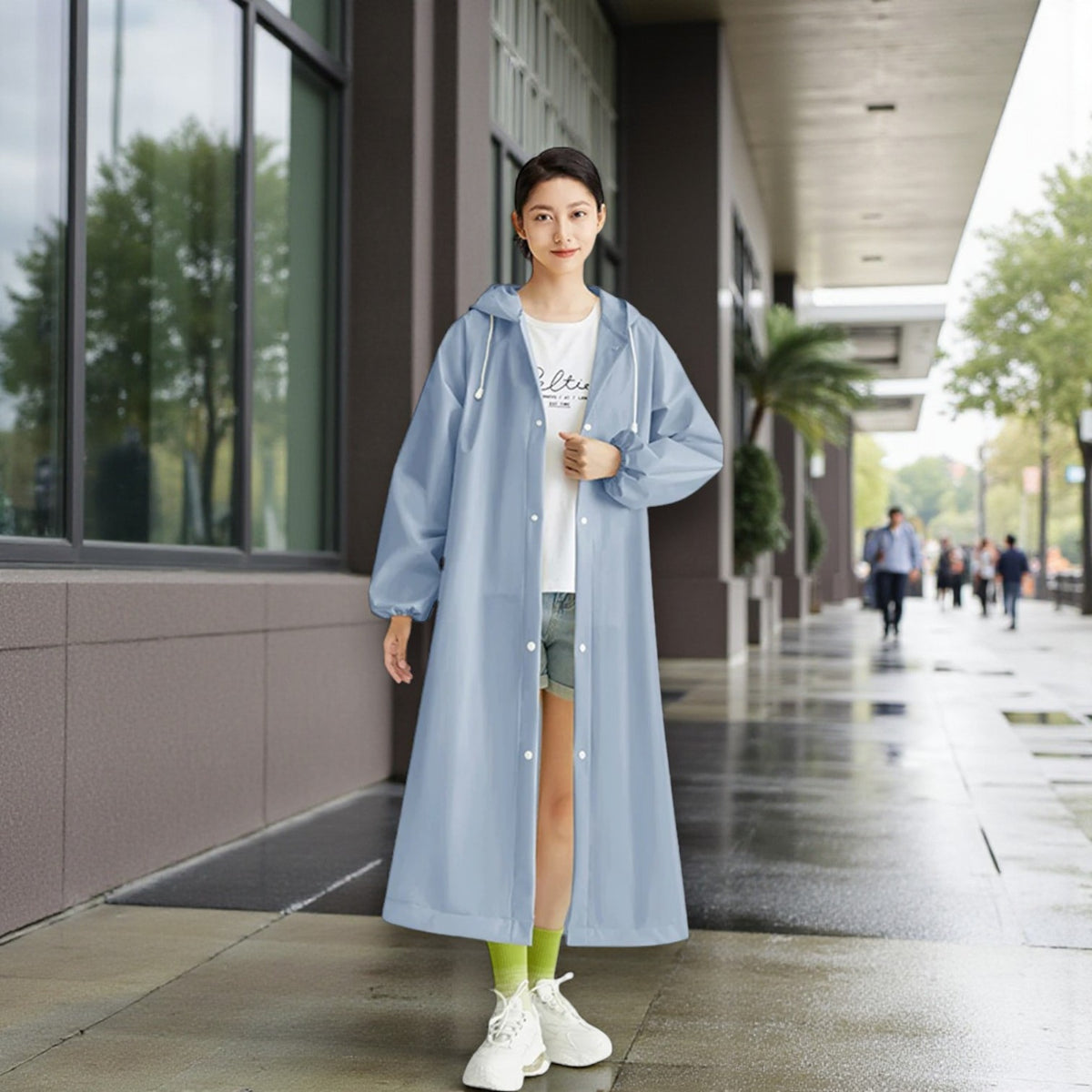 Poncho pluie femme long