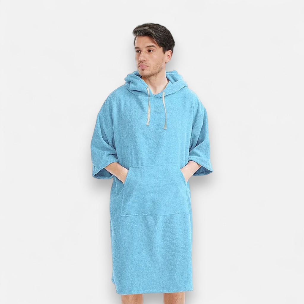 Poncho de bain homme avec poche